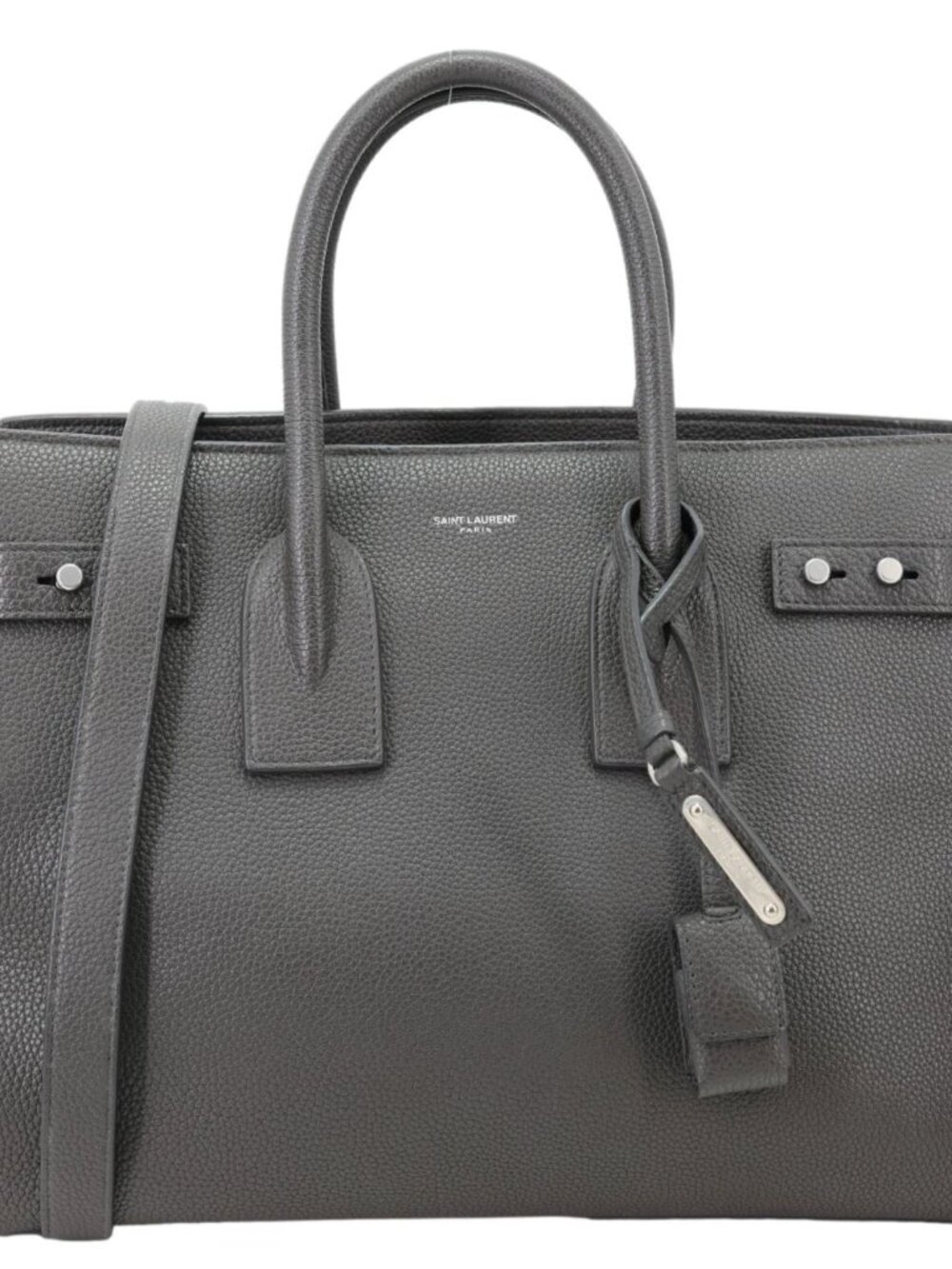 Yves Saint Laurent  Sac De Jour Grained Calfskin Leather Tote Bag Grey
